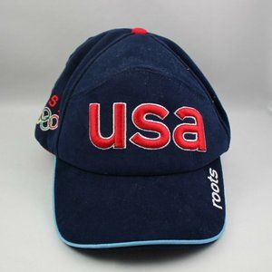 USA Olympic Hat 2002 Winter Olympic Games Roots One Size Fits All Blue